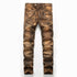 Motorcycle Casual Straight Pants Men's Jeans Mid Waisted Jeans
